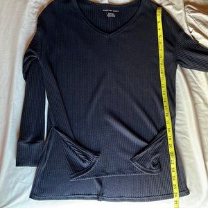 American Eagle super soft black rubbed v neck sweater